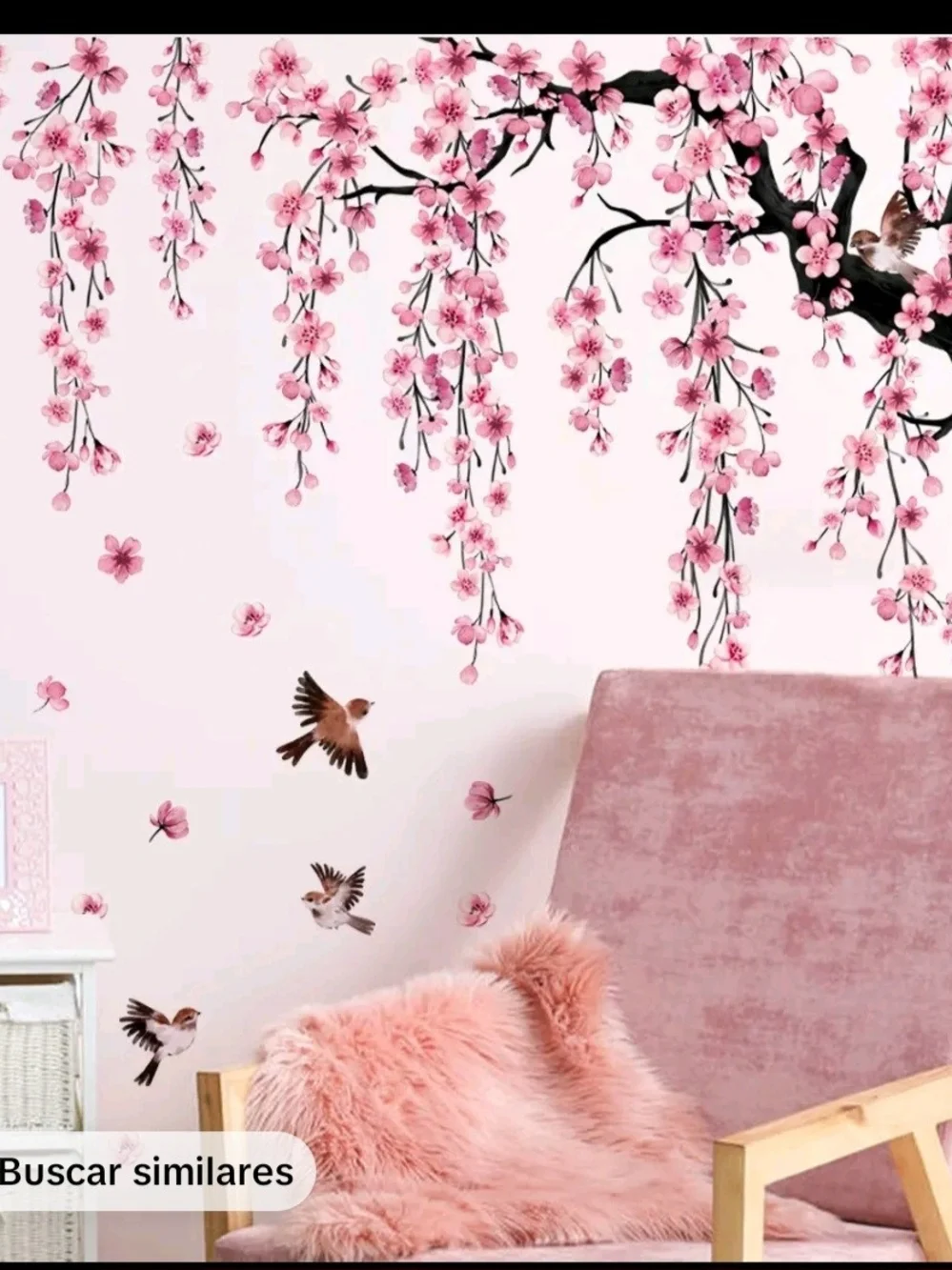 Pink Cherry Blossom Wall Decal - Decorative Home Wall Art